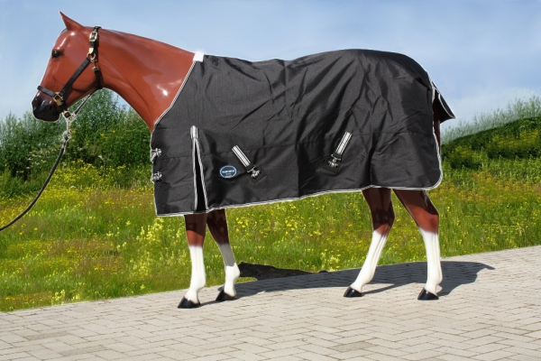TOUGH HORSE - Regendecke mit Unterdecke 300g Füllung - schwarz - verschiedene Größen