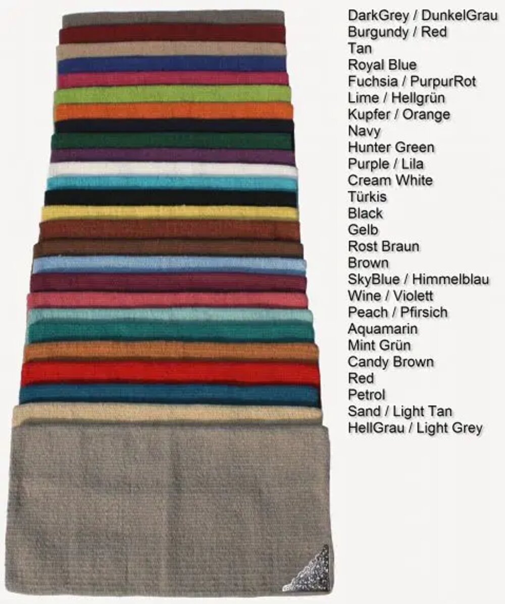 Show Blanket - 36'' x 34'' - New Zealand Wool - mit gravierten Silberecken als SET