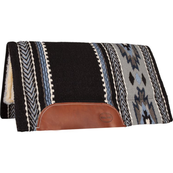 Mustang Temecula Show Pad - Fleece Bottom, schwarz/blau/grau