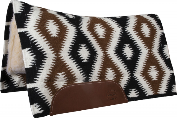 Mustang Tuscon Contoured Westernpad - Fleece Bottom, braun-schwarz
