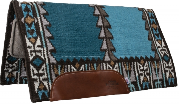 Mustang - NO FEAR - Tan Wool Saddle Pad 38 x 34 Zoll, Filzpad türkis