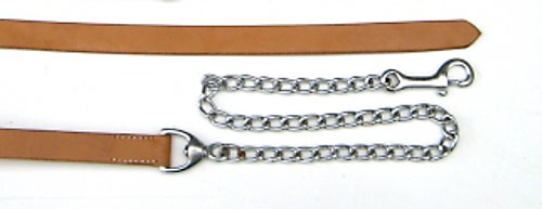 Führleine mit Kette für Showhalfter - hell Führleine mit Kette für Showhalfter - hell