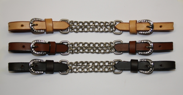EE Tack Kinnketten - Show - Stones on Buckle & Chain - verschiedene Farben