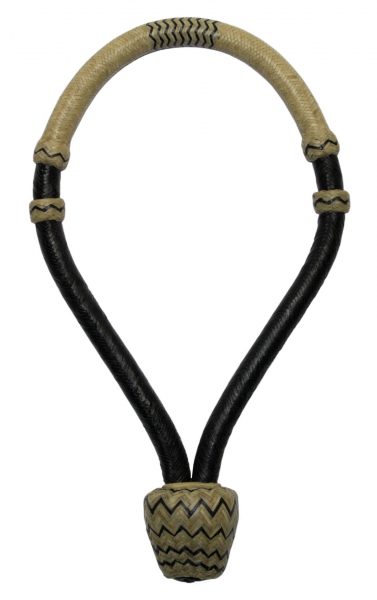 Rawhide Bosal - 36 Plaited - schwarz-natur