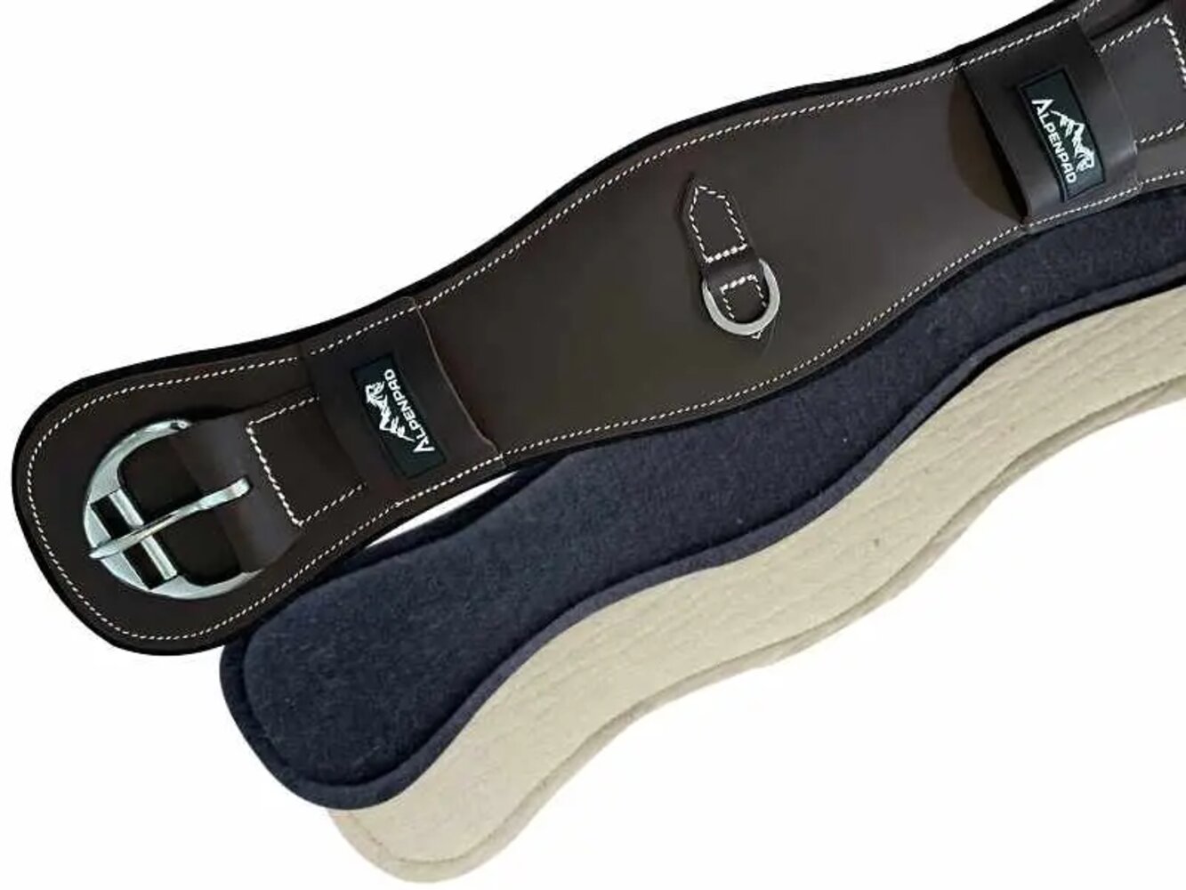 AlpenPad Pro Line Westernsattelgurt  Leder mit Filzunterseite