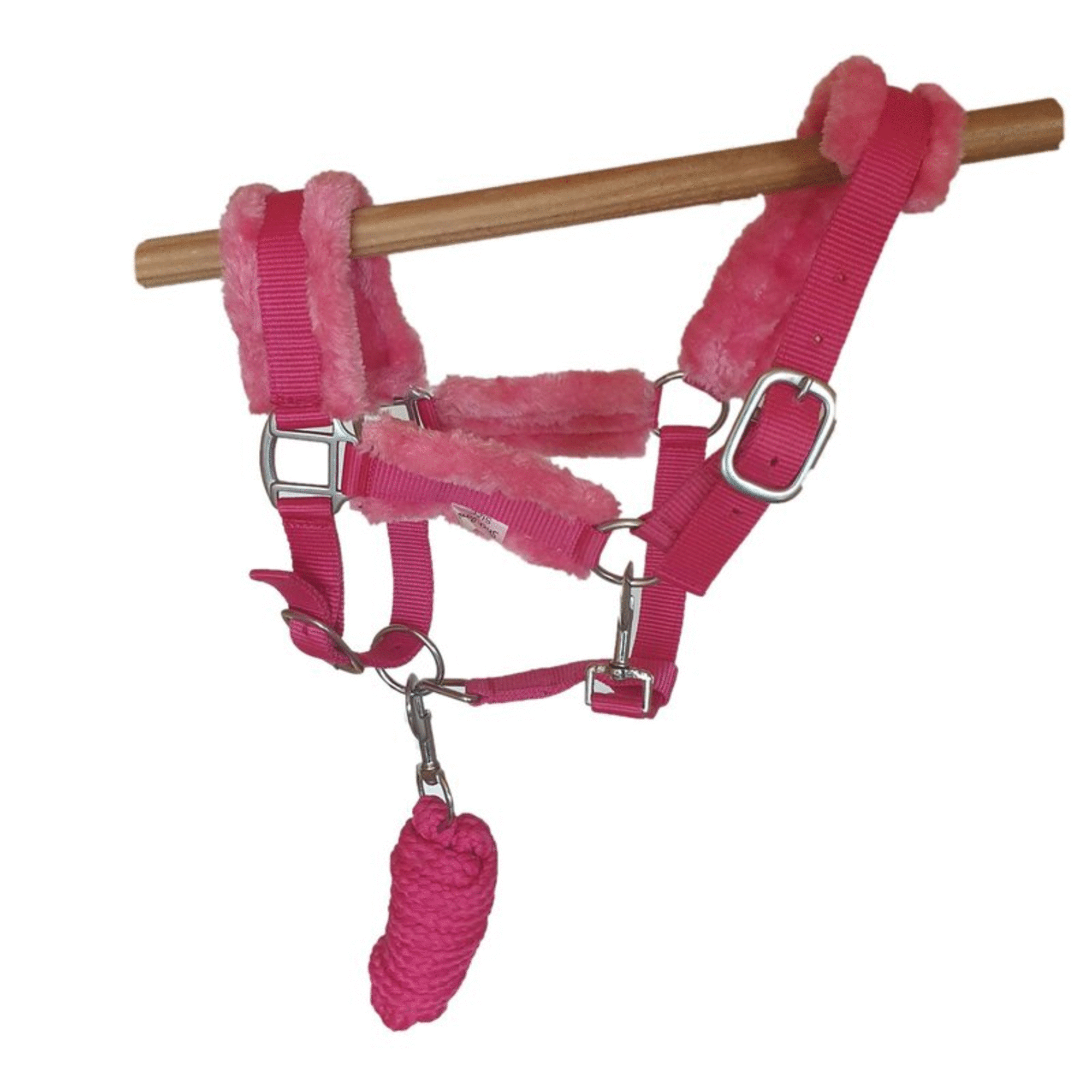 Esposita Halfter-Set Flauschi mit Strick, pink, Shetty Esposita Halfter-Set Flauschi mit Strick, pink, Shetty