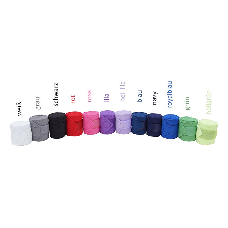 Fleece Bandagen, 4er Set, weiß