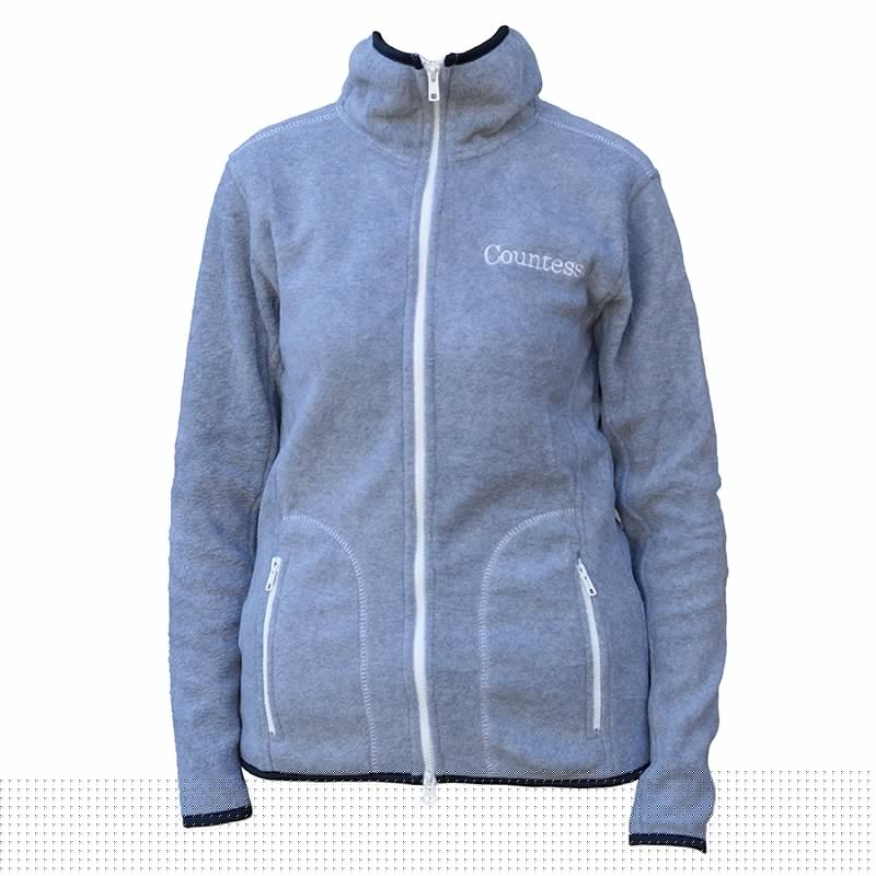 Fleecejacke Countesse für Damen grau-meliert / weiß