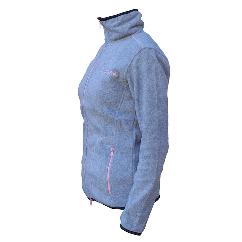 Fleecejacke Countesse für Damen L grau-meliert / pink