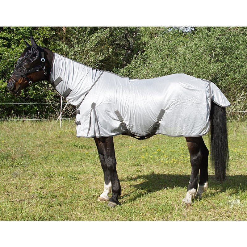 Fliegendecke mit Halsteil Silver 135 cm Fliegendecke mit Halsteil Silver 135 cm