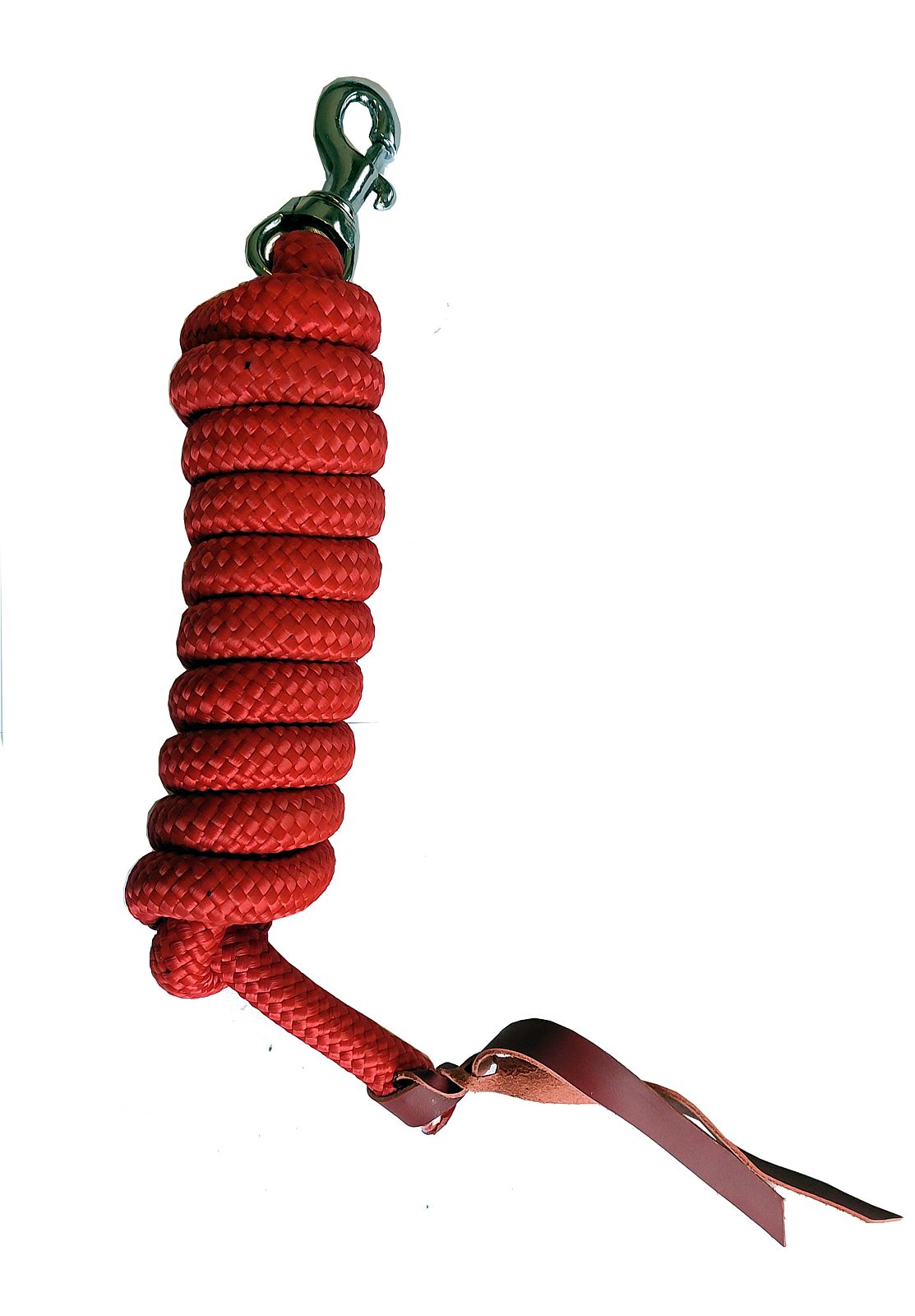 Western Führstrick mit Lederenden, rot, 2m