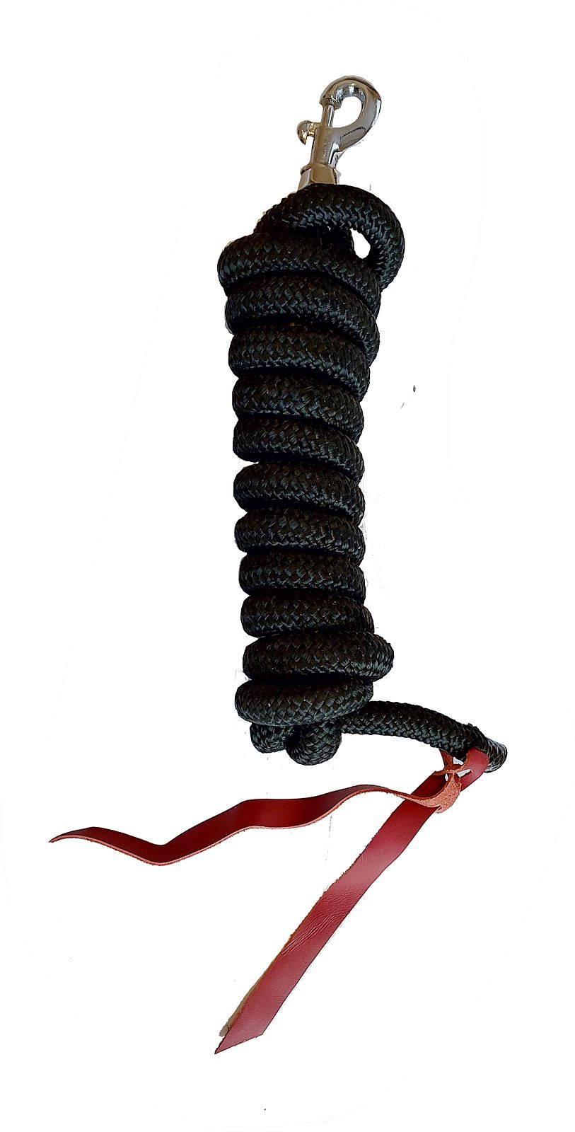 Western Führstrick mit Lederenden, schwarz, 2m Western Führstrick mit Lederenden, schwarz, 2m