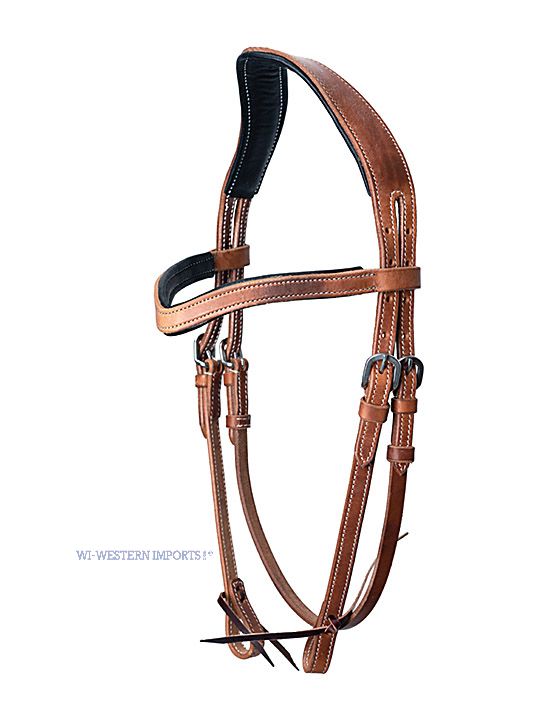 ANATOMICALLY SHAPED HEADSTALL, HARNESS, BRIGHT OILED