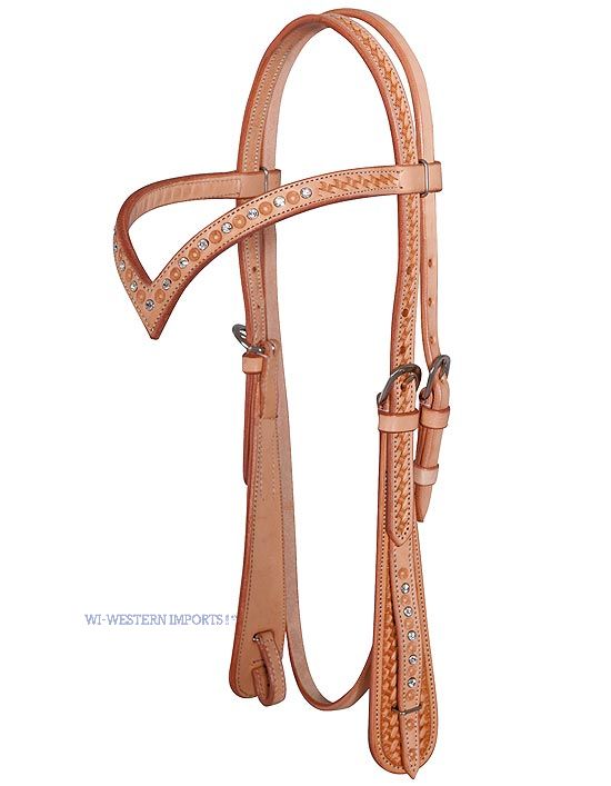 ProLine Kopfstück - V-Shaped Headstall, Strass