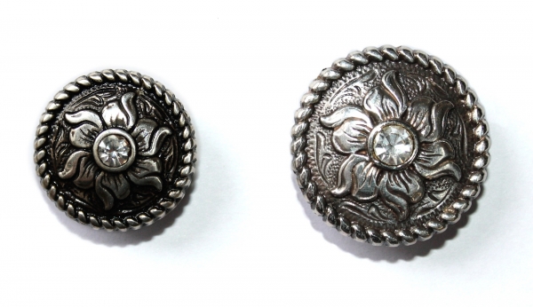 ILC Concho with Chicago Screw - round- flower - 2 versch. Größen 