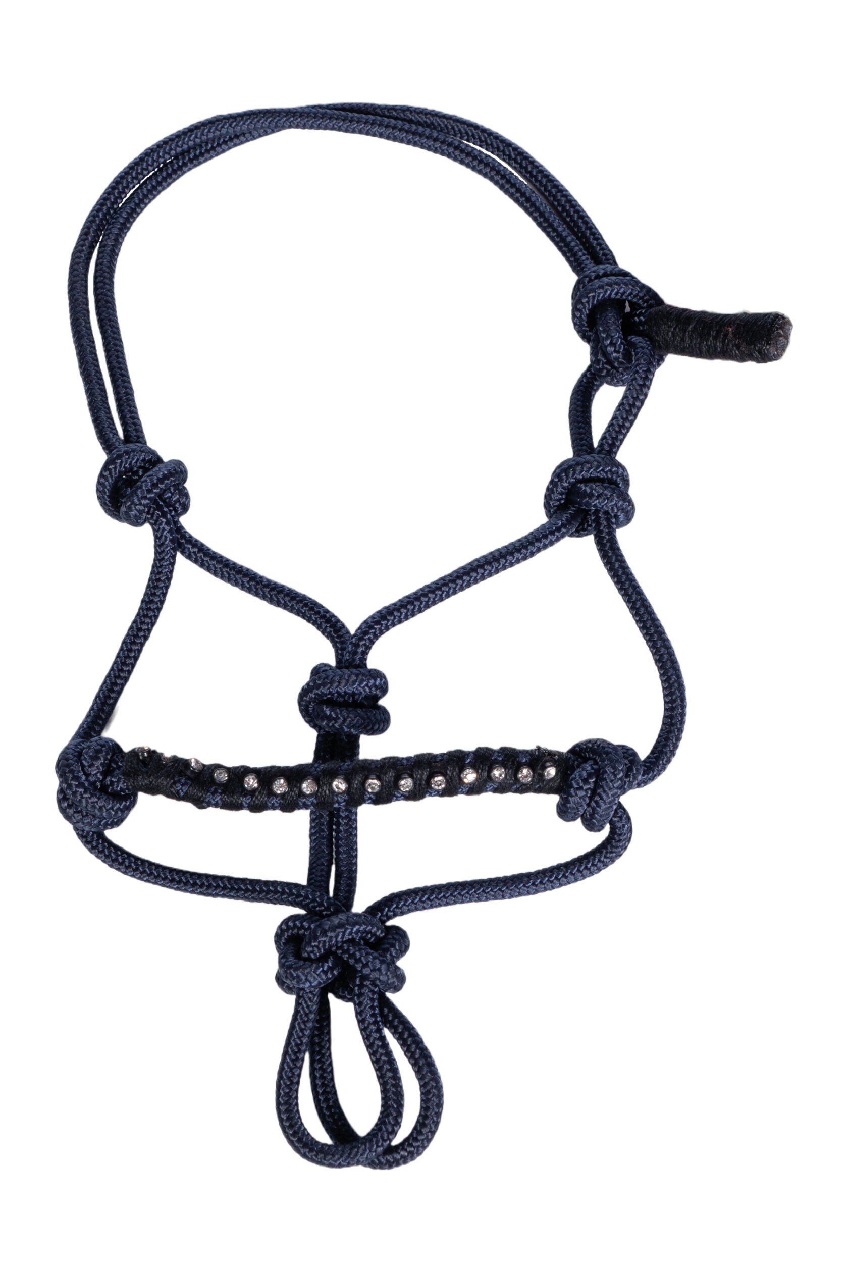 Knotenhalfter Hobby Horsing, blau glitzer