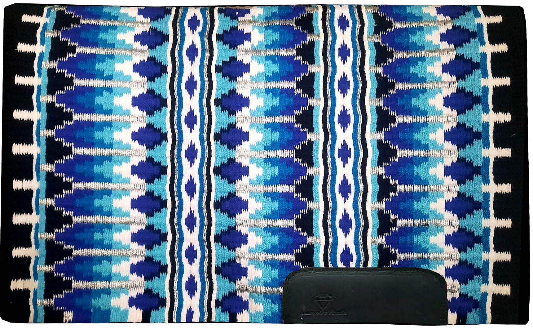 Show´n Shine Paradise Showblanket, blau/schwarz/weiss, silberglitzer, oversized