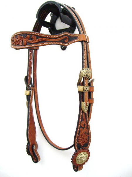 EE Tack Westerntrense Show Kopfstück, Shaped Stirnband & Cheeks, Two Tone