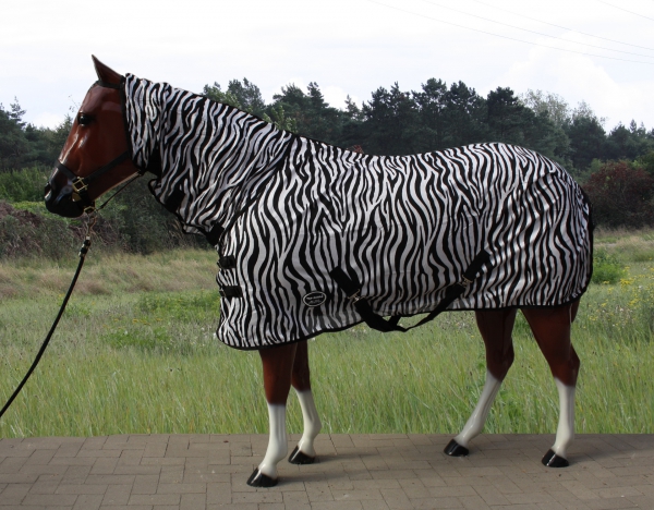 TOP SCORE Fliegendecke mit Halsteil - ZEBRA Design - verschiedene Größen