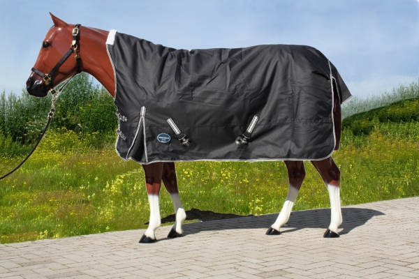 TOUGH HORSE - Regendecke - Half Neck - mit Unterdecke 300g schwarz Größe 78 Zoll- 145 cm TOUGH HORSE - Regendecke - Half Neck - mit Unterdecke 300g schwarz Größe 78 Zoll- 145 cm