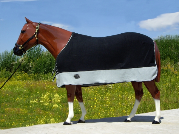 TOP SCORE Abschwitzdecke - schwarz-grau - Größe 76 Zoll - 135 cm