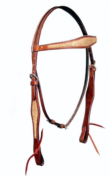 Browband-Kopfstück helles Leder, Full