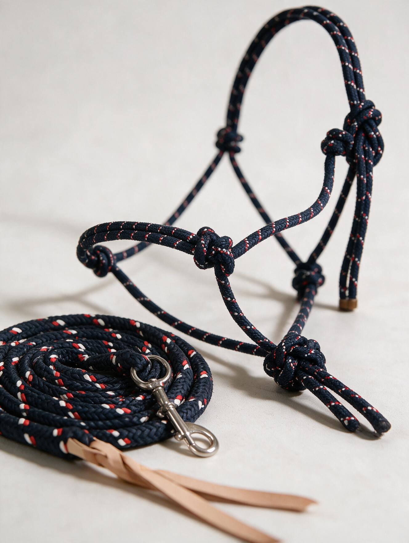 Knotenhalfter-Set -Trust-   dunkelblau Vollblut