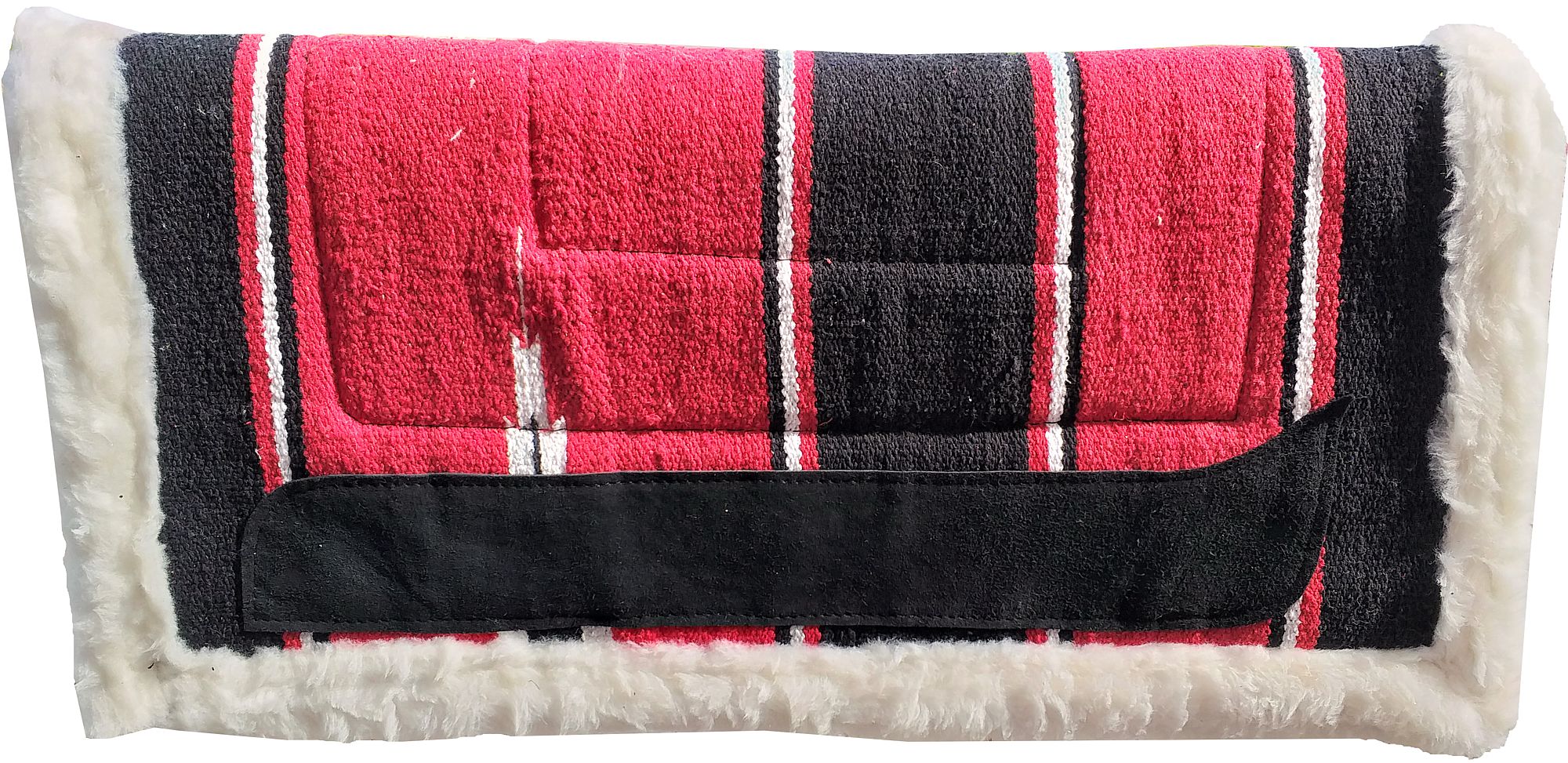 Westernpad mit Kunstfellunterlage rot, Navajo-Look Westernpad mit Kunstfellunterlage rot, Navajo-Look
