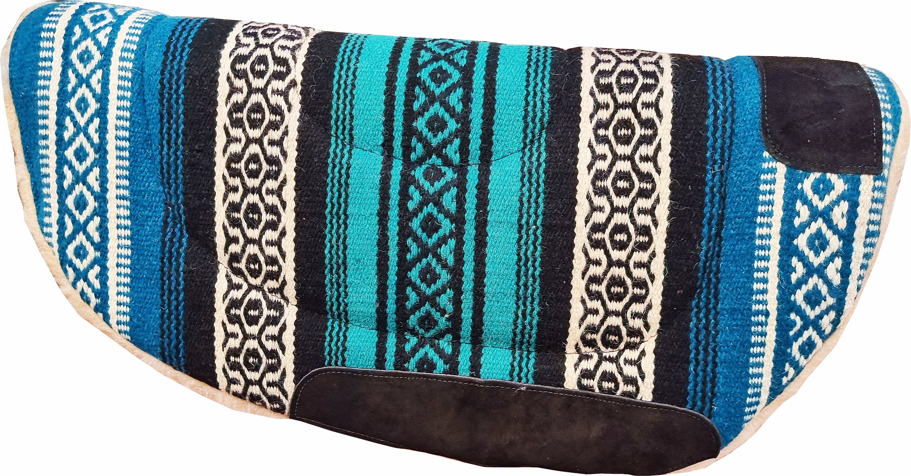 Westernpad Roundskirt Teddyfell, blau-creme Navajo