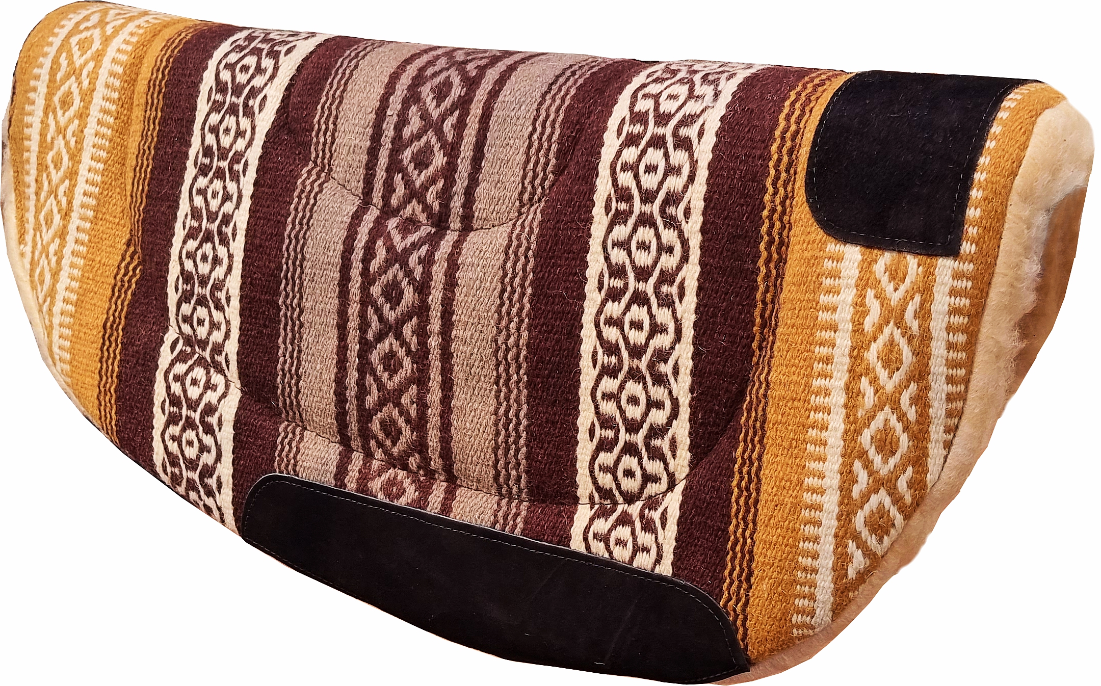 Westernpad Roundskirt Teddyfell, braun-creme Navajo