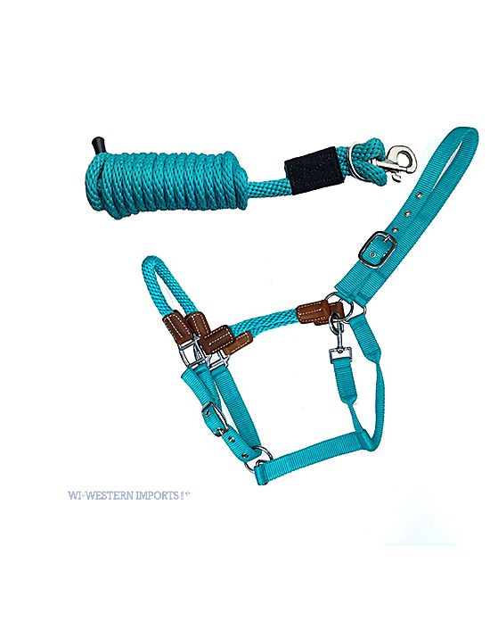 Hybrid Rope Halfter mit Führstrick, large - pacific Hybrid Rope Halfter mit Führstrick, large - pacific